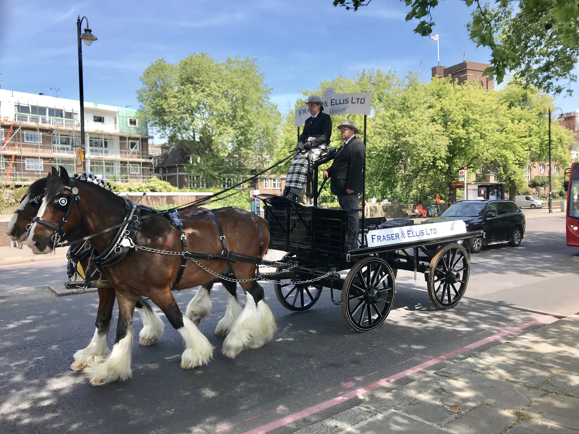 Corporate parade with horses